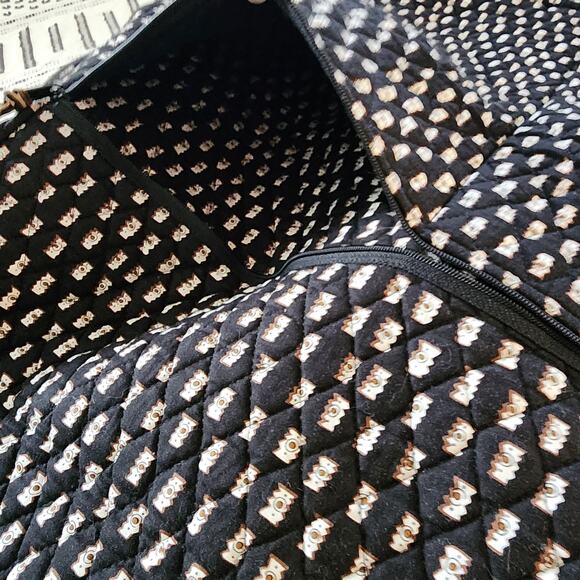 Vintage Vera Bradley Zebra Hanging Garment Bag Black Quilted Dual Handle Retired - Picture 8 of 14